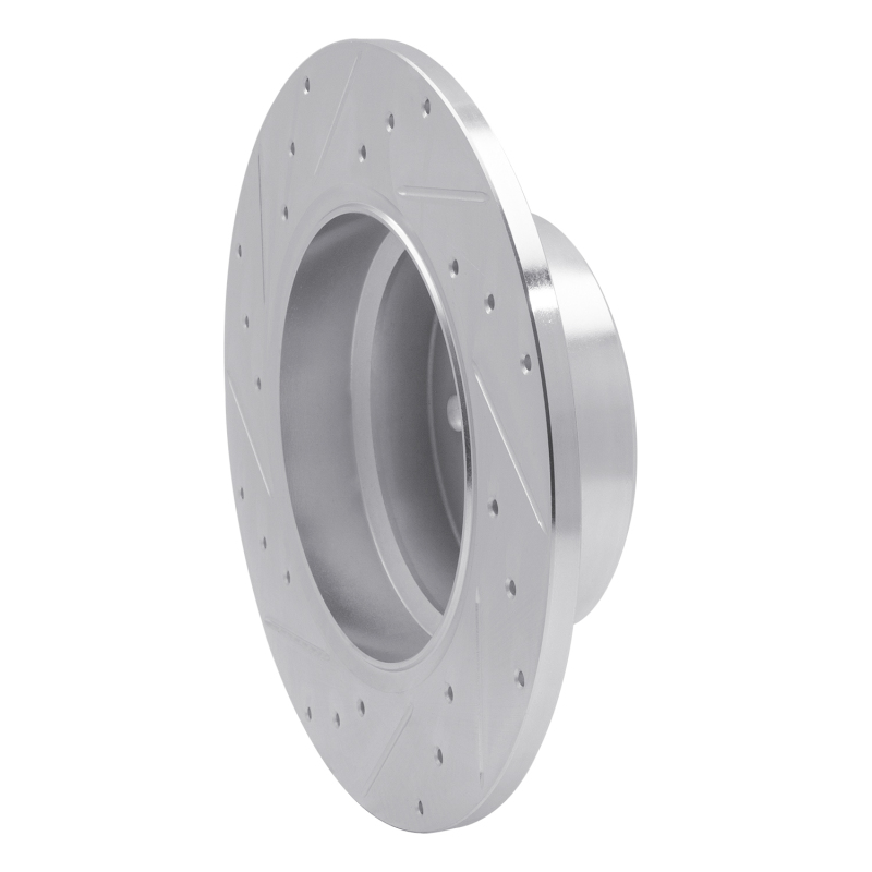 BMW X5 Brake Rotor (1) - Rear Right - R1 Concepts - Drilled & Slotted - Silver - `00-`06